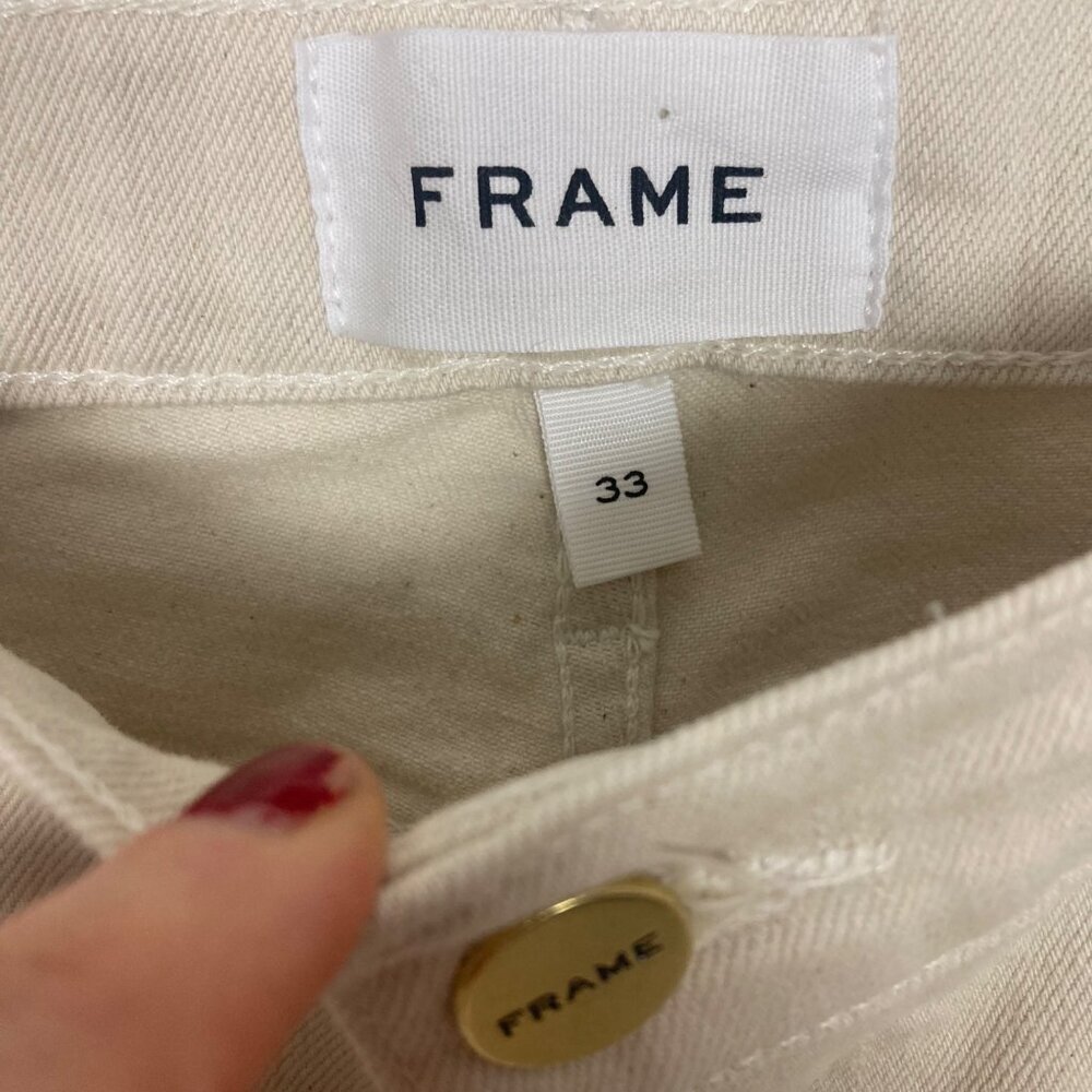 Frame Le High Straight Jeans Winter White Womens 33 High Rise Light Stretch - Picture 4 of 10